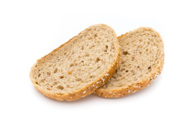 Ekmek beyaz arkaplanda izole edildi.