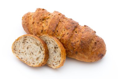 Ekmek somunu beyazda izole..