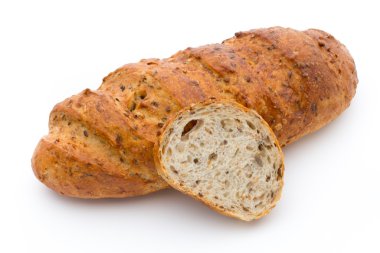 Ekmek somunu beyazda izole..