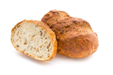 Ekmek somunu beyazda izole..