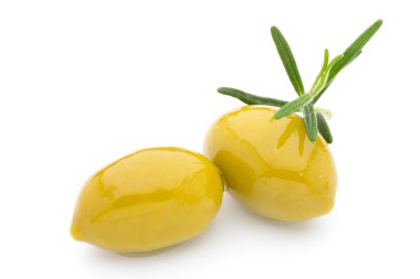 Zeytin beyaz izole yapraklarda.