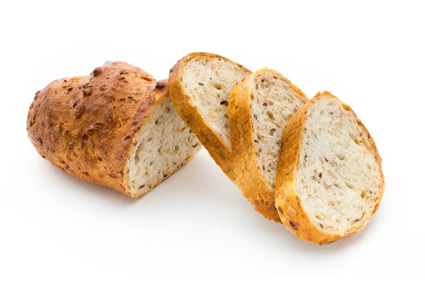 Pão isolado em branco. — Fotografia de Stock