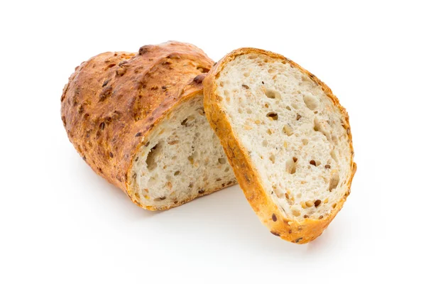 Pão isolado em branco. — Fotografia de Stock