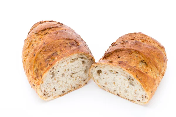 Pão isolado em branco. — Fotografia de Stock