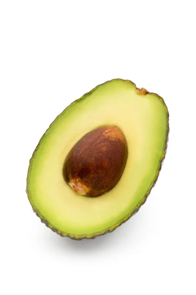Avocado stukken set geïsoleerd op witte achtergrond. — Stockfoto
