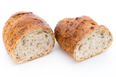 Ekmek somunu beyazda izole..