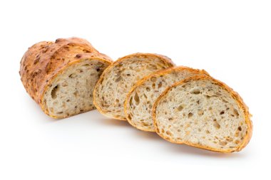 Ekmek somunu beyazda izole..