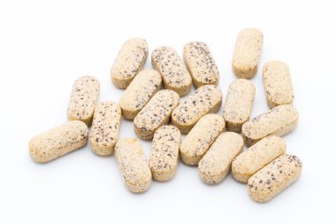 Alternatif Tıp. Vitamini kapsülleri. Homeopatik ek.