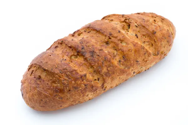 Bochník chleba izolovaný na bílém. — Stock fotografie