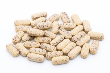 Alternatif Tıp. Vitamini kapsülleri. Homeopatik ek.