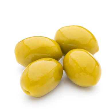 Zeytin beyaz izole yapraklarda.