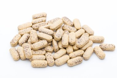 Alternatif Tıp. Vitamini kapsülleri. Homeopatik ek.