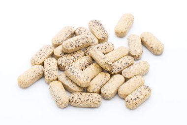 Alternatif Tıp. Vitamini kapsülleri. Homeopatik ek.