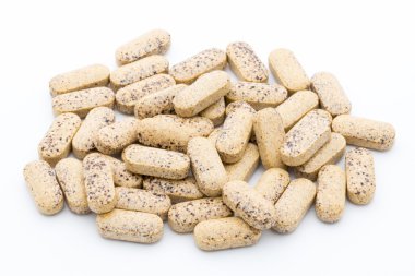 Alternatif Tıp. Vitamini kapsülleri. Homeopatik ek.