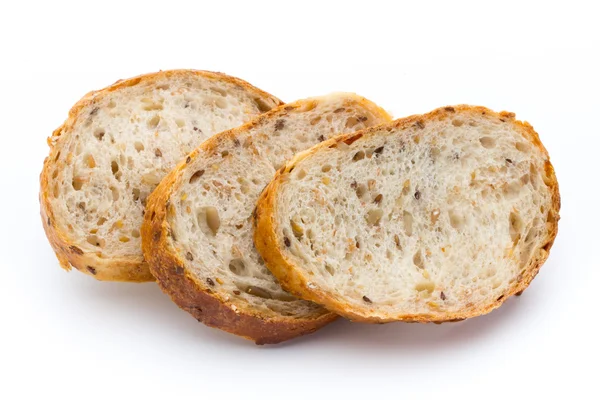 Fehér kenyéren izolált kenyér. — Stock Fotó