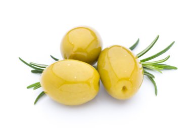 Zeytin beyaz izole yapraklarda.