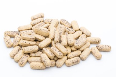 Alternatif Tıp. Vitamini kapsülleri. Homeopatik ek.