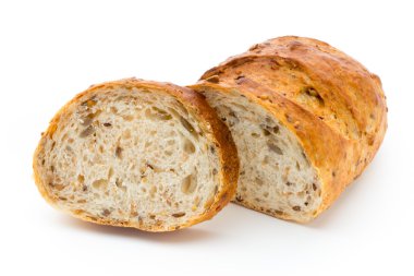 Ekmek somunu beyazda izole..