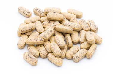 Alternatif Tıp. Vitamini kapsülleri. Homeopatik ek.