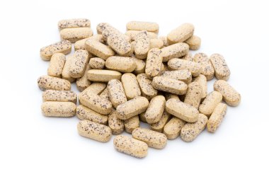 Alternatif Tıp. Vitamini kapsülleri. Homeopatik ek.