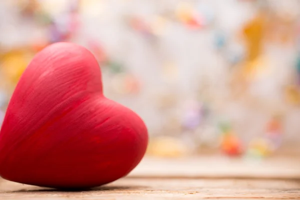 Heart on the wood background. — Stock Photo, Image