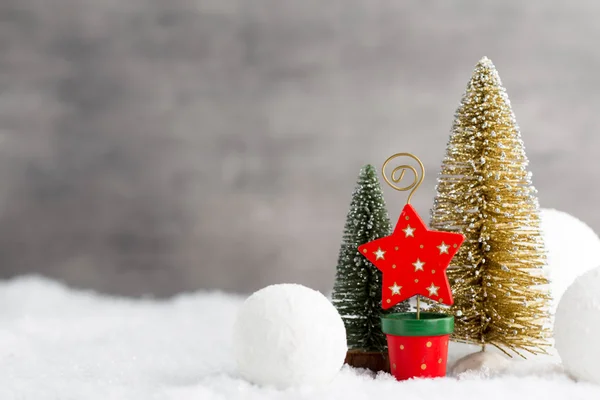 El fondo de metal gris, decoración de Navidad . — Foto de Stock