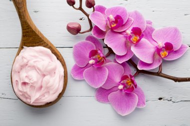 Pembe orkide çiçeği..