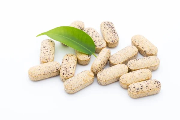 Alternative Medicine. Vitamin capsules. Homeopathic supplement. — Stock Photo, Image