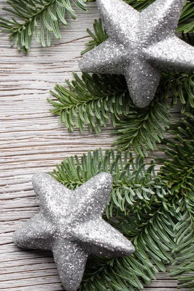 Décor de Noël. Décor de Noël sur le fond en bois . — Photo