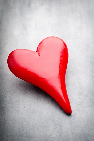 Love. Love message written in wooden blocks. Red heart. — Stock Photo, Image