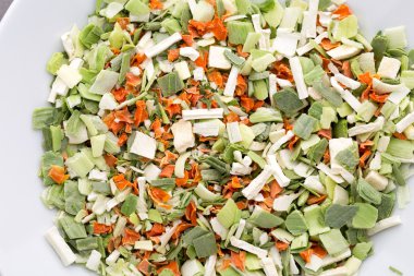 Kurutulmuş sebze baharat. Biyo otlar ürün. İnce doğranmış otlar. 