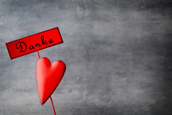 Red heart on the gray metal background. — Stock Photo, Image