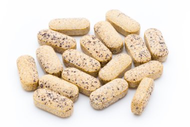 Alternatif Tıp. Vitamini kapsülleri. Homeopatik ek.