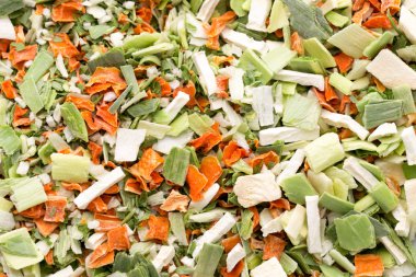 Kurutulmuş sebze baharat. Biyo otlar ürün. İnce doğranmış otlar. 