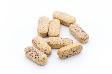 Alternatif Tıp. Vitamini kapsülleri. Homeopatik ek.