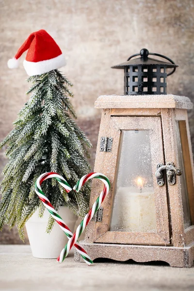 Ljusstake. Jul lykta. Cristmas dekoration, hälsning ca — Stockfoto