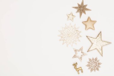 Beyaz ahşap masanın üzerinde Noel arkaplanı.