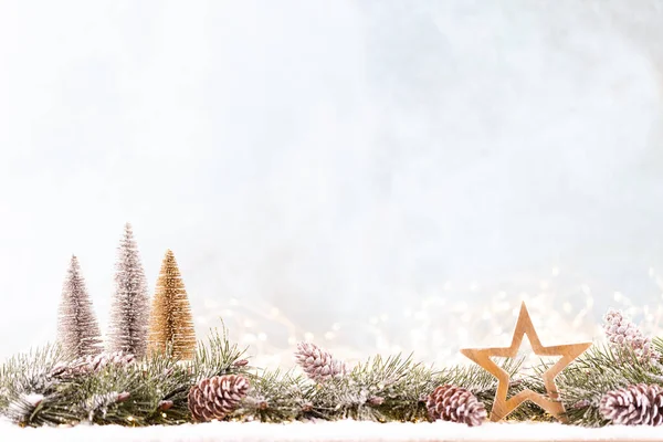 Christmas Background Tree Blurred Shiny Lights — Stock Photo, Image