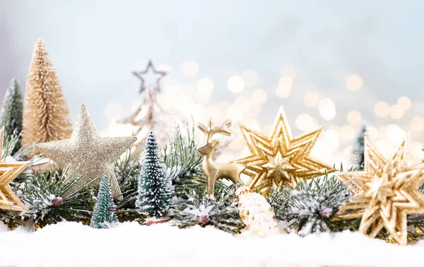 Christmas Background Tree Blurred Shiny Lights — Stock Photo, Image