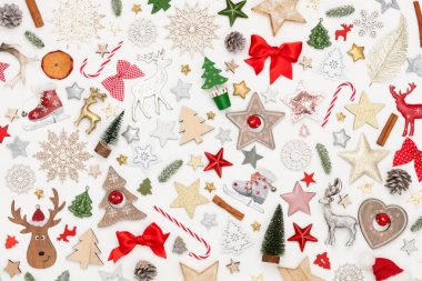 Noel düz kompozisyon arka planı.