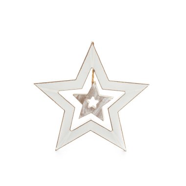 Beyaz arka planda izole edilmiş bir Noel yıldızı.