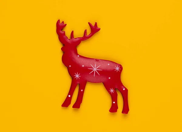 Kerst Ster Decor Geel Gekleurde Achtergrond — Stockfoto