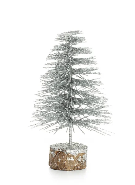 Árvore Natal Isolado Fundo Branco — Fotografia de Stock
