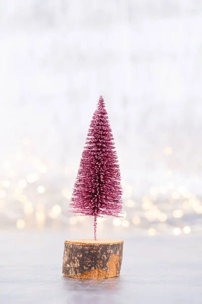 Árbol Navidad Plata Fondo Bokeh — Foto de Stock