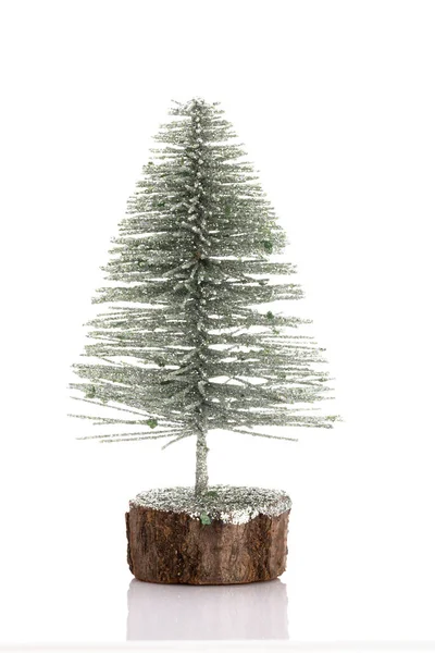 Karácsonyfa Elszigetelt Fehér Háttér — Stock Fotó