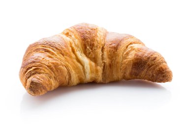 Taze tereyağlı kruvasan. Stüdyo fotoğrafı.