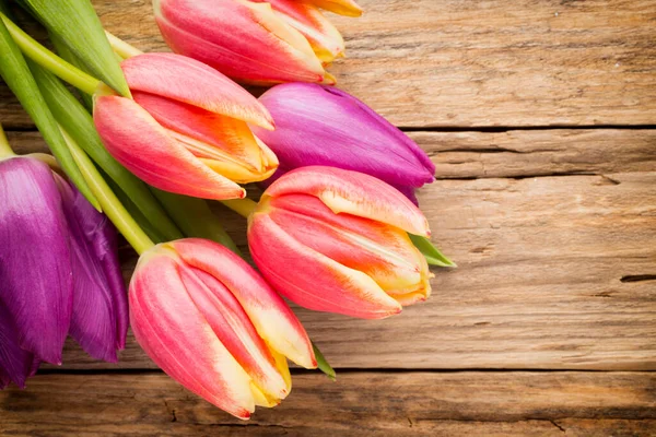 Tulips Wooden Surface Studio Photography — Stock Photo, Image