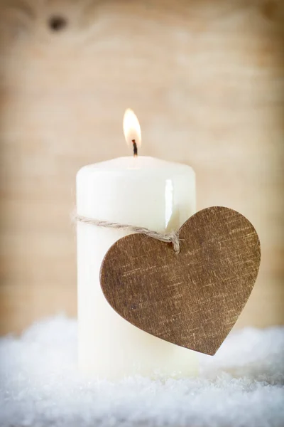 Scena Candele Candele Con Decorazioni Natalizie — Foto Stock