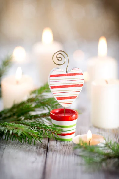 Christmas Scene Candles Christmas Decor — Stock Photo, Image