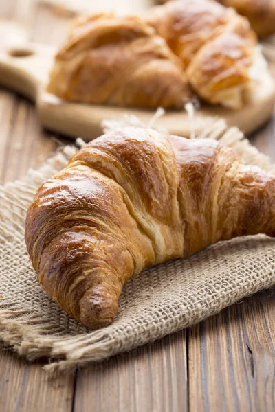 Frissen Sült Vajas Croissant Stúdió Fotó — Stock Fotó